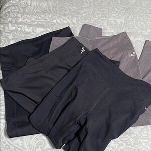 Leggings Black and Gray workout pants. 3 are BCG brand the other Amazon.